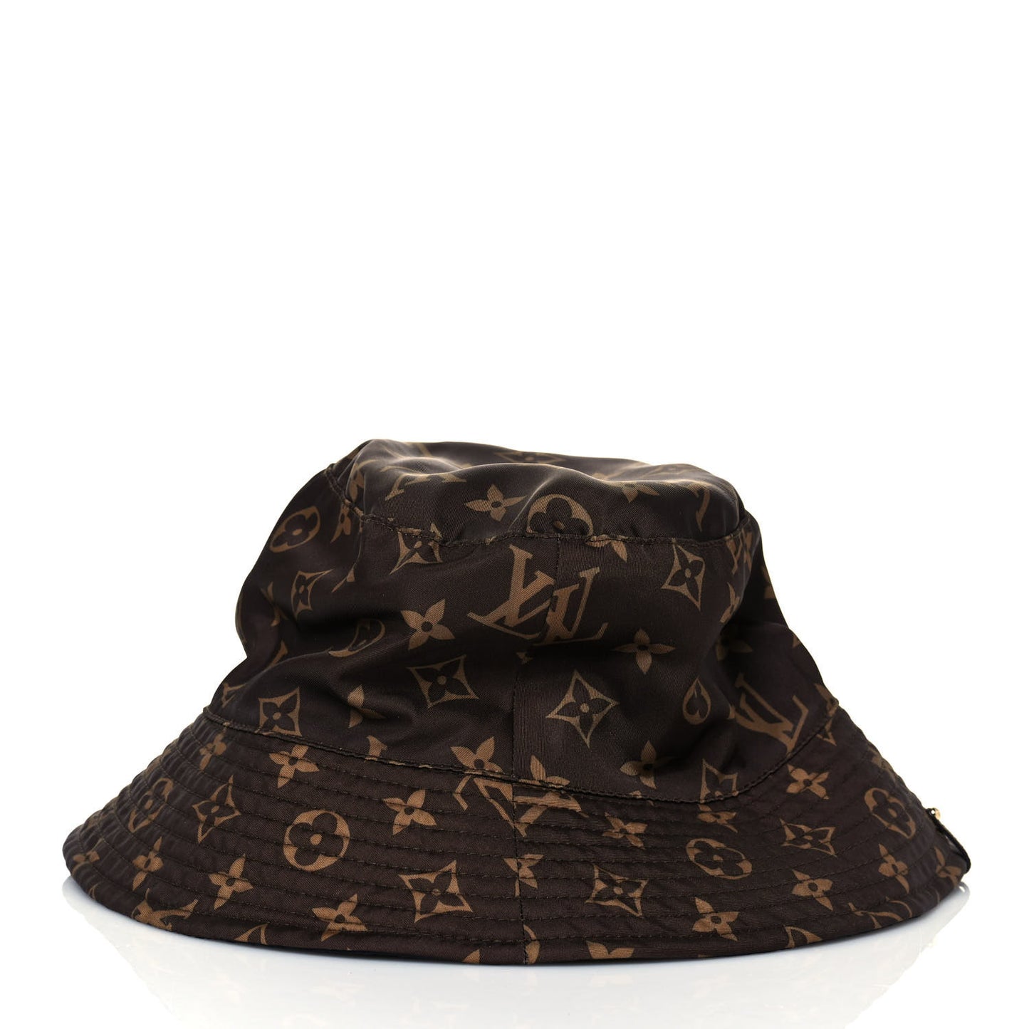 Nylon Monogram Reversible Bob Bucket Hat S Brown Black