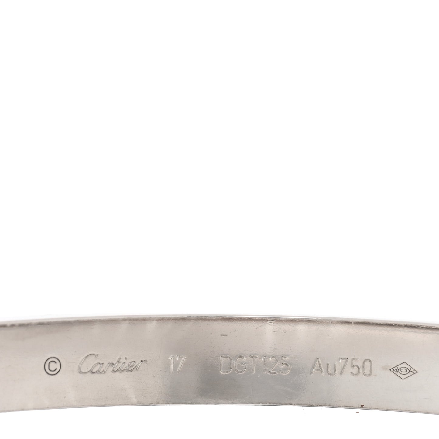 18K White Gold LOVE Bracelet 17