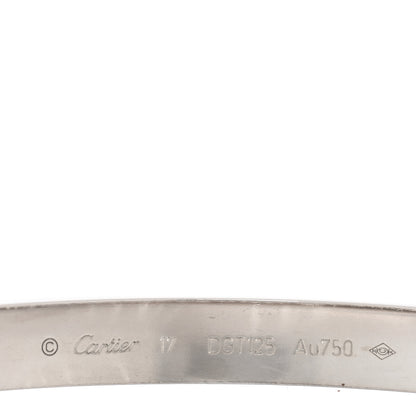 Cartier 18K White Gold LOVE Bracelet 17 3 of 7