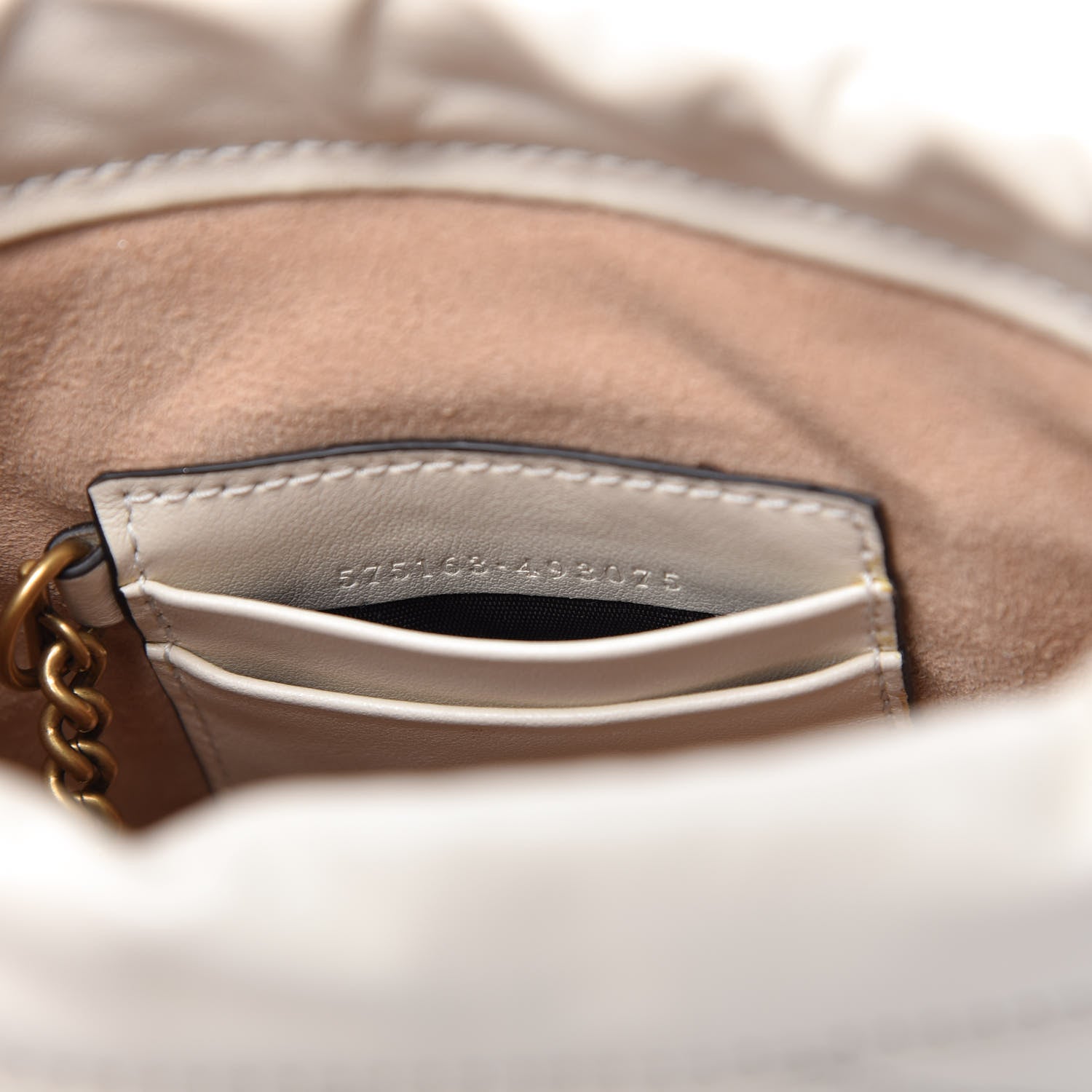 Gucci Calfskin Matelasse Mini GG Marmont 2.0 Bucket Bag White 9 of 10