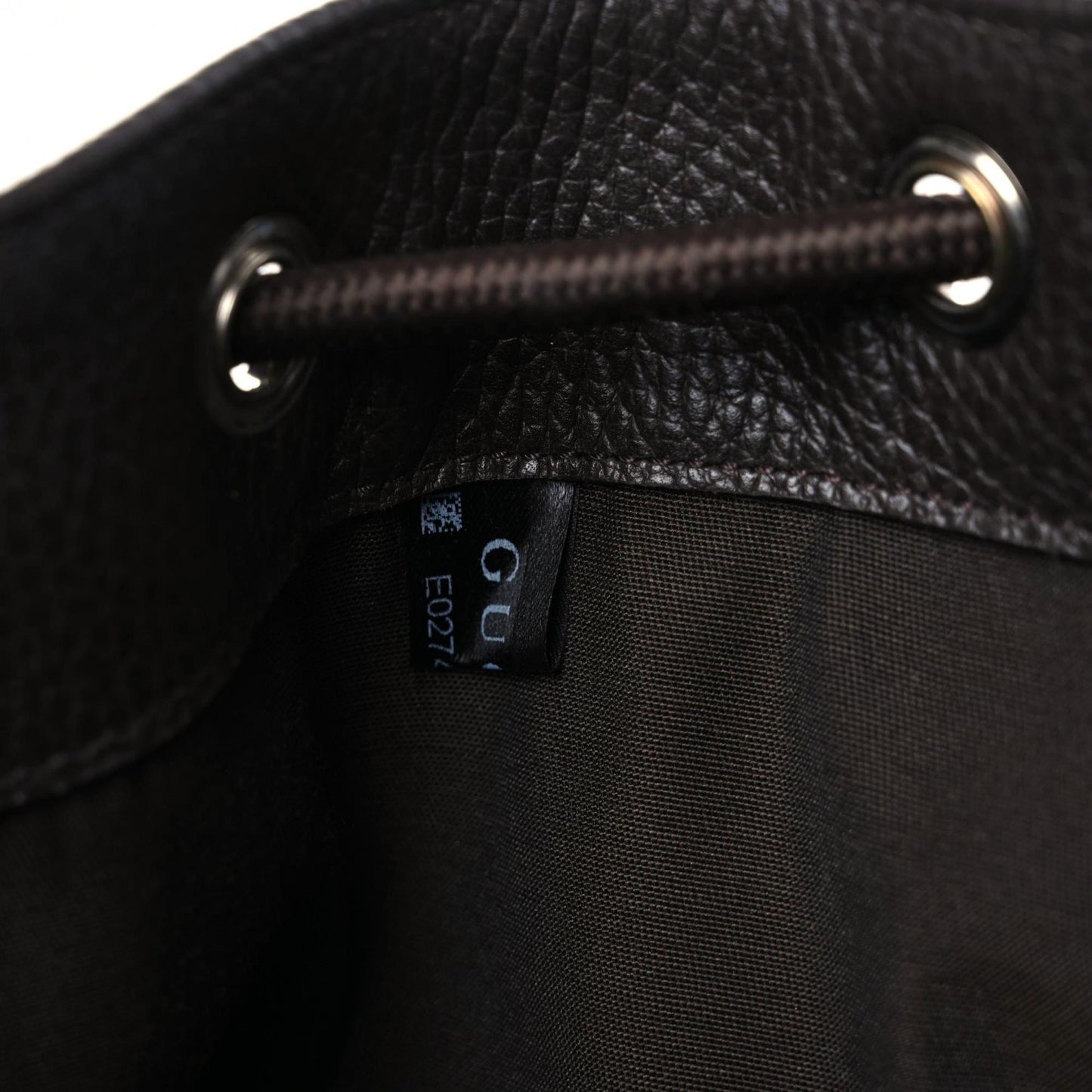 Monogram Dollar Calfskin O Drawstring Backpack Beige Ebony Testa di Moro Dark Chocolate