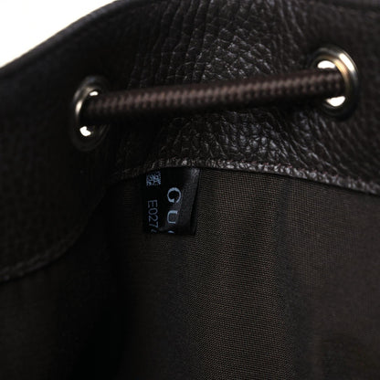 Gucci Monogram Dollar Calfskin O Drawstring Backpack Beige Ebony Testa di Moro Dark Chocolate 8 of 12