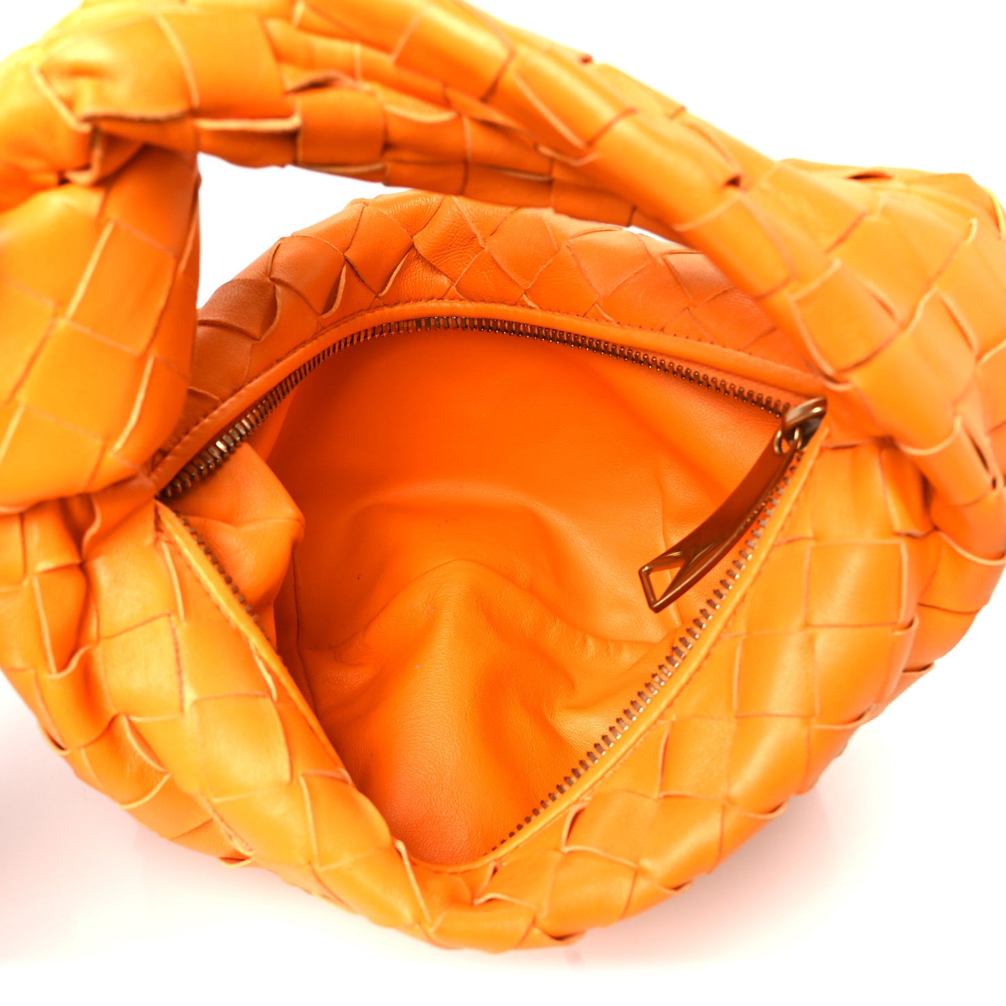 Nappa Intrecciato Mini Jodie Tangerine