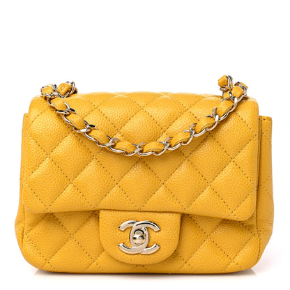 Chanel Caviar Quilted Mini Square Flap Yellow 1 of 13