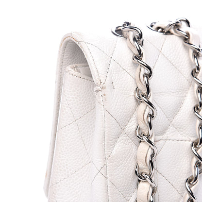Chanel Caviar Quilted Jumbo Single Flap White 11 of 22