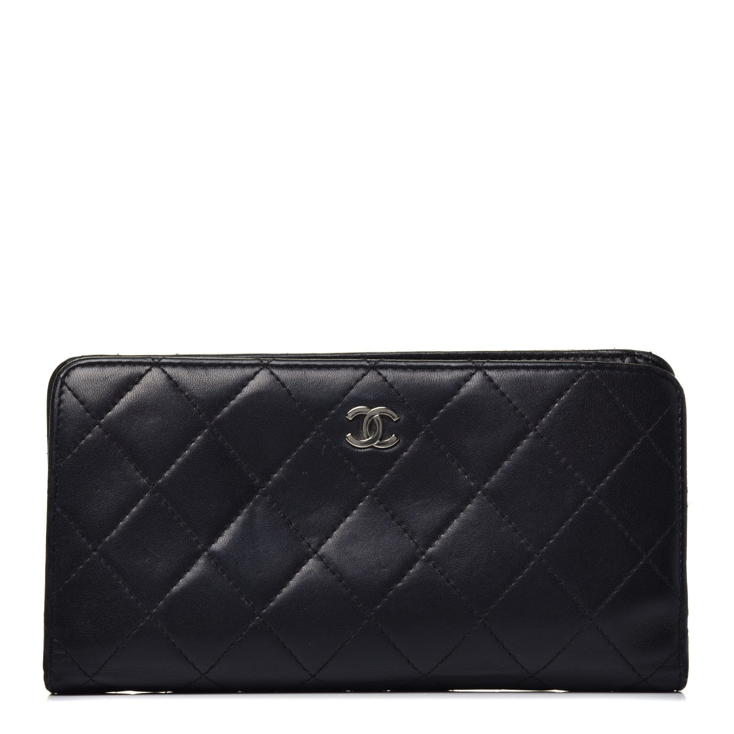 Chanel Lambskin Quilted Yen Wallet Black 1 of 8