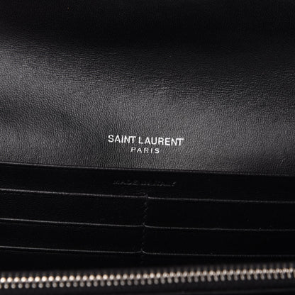 Saint Laurent Lambskin Y Quilted Monogram Large Loulou Flap Wallet Black 6 of 6