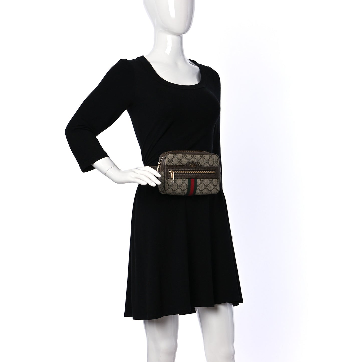 GG Supreme Monogram Small Ophidia Belt Bag 65 26 Dark Brown