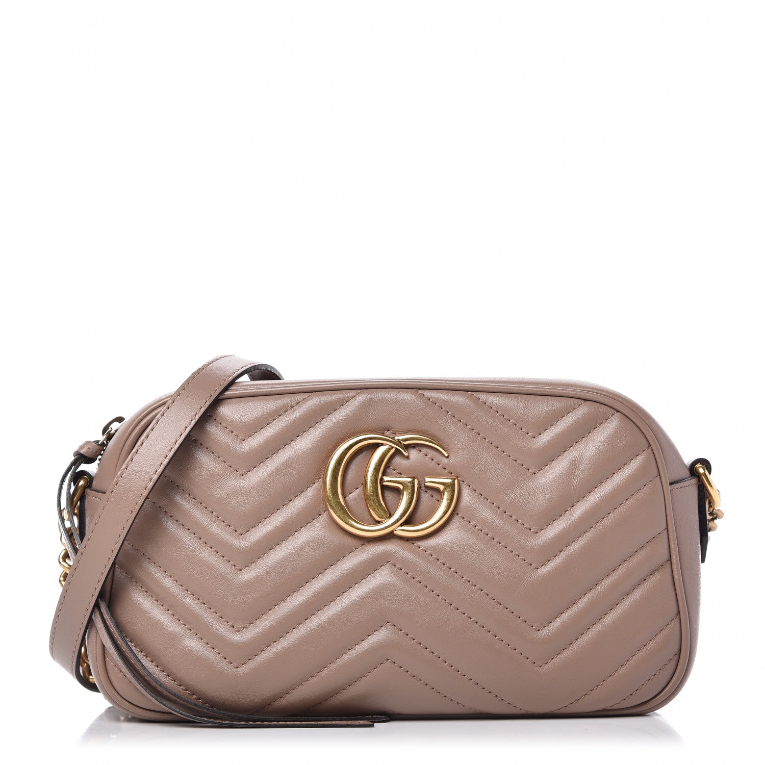 Gucci Calfskin Matelasse Small GG Marmont Chain Shoulder Bag Porcelain Rose 1 of 11