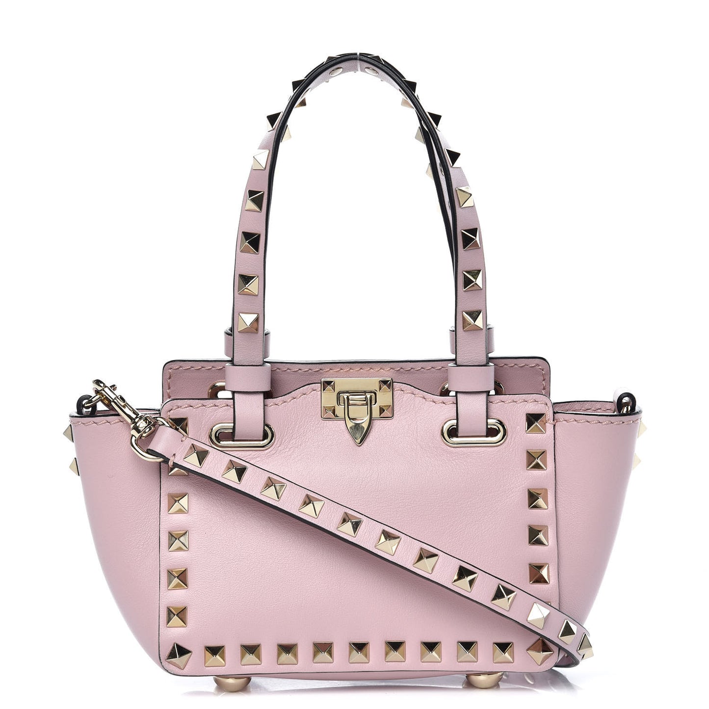 Vitello Micro Rockstud Tote Cipria