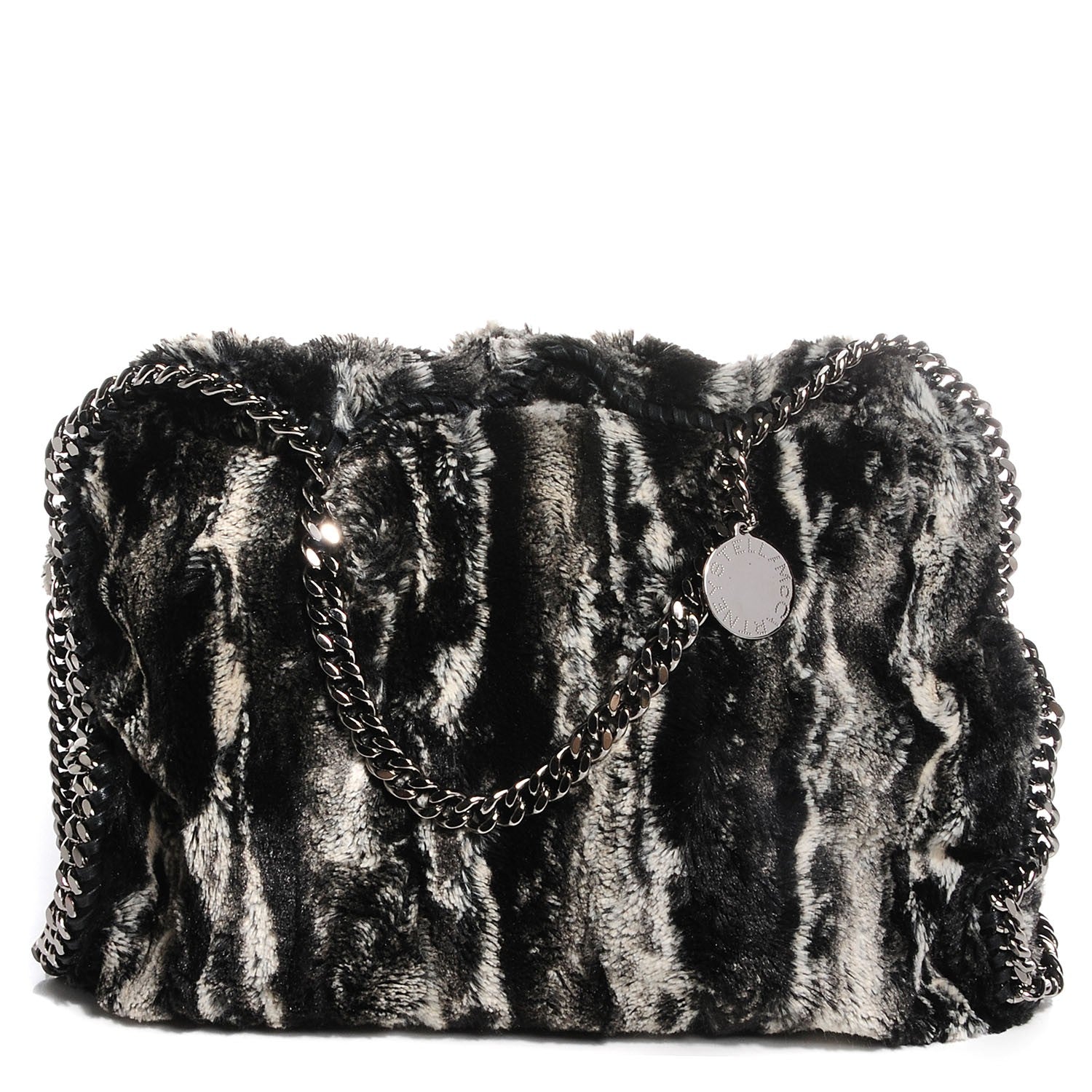 Stella McCartney Eco Fur Falabella Tote Black White 1 of 6