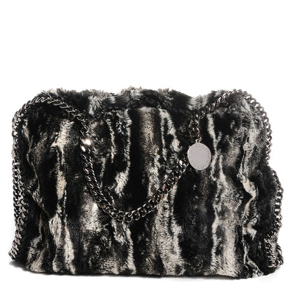 Stella McCartney Eco Fur Falabella Tote Black White 1 of 6