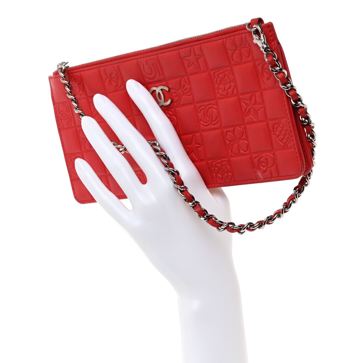 Lambskin Precious Symbols Pochette Red