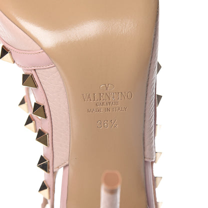 Valentino Garavani Pebbled Calfskin Rockstud Ankle Strap Pumps 36.5 Cipria 6 of 9