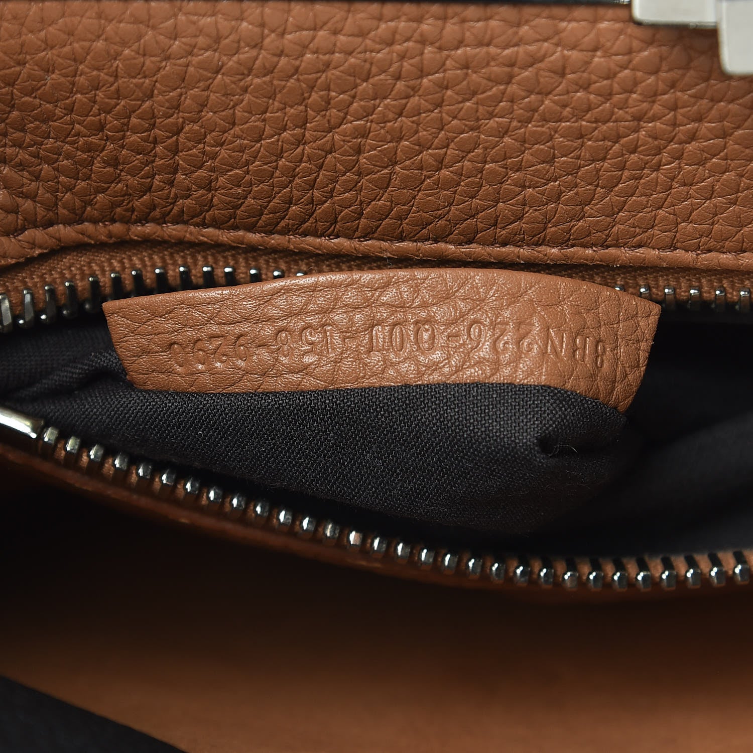 Fendi Cuoio Romano Selleria Bi-Color Medium Peekaboo Iconic Satchel Black Mou 8 of 13