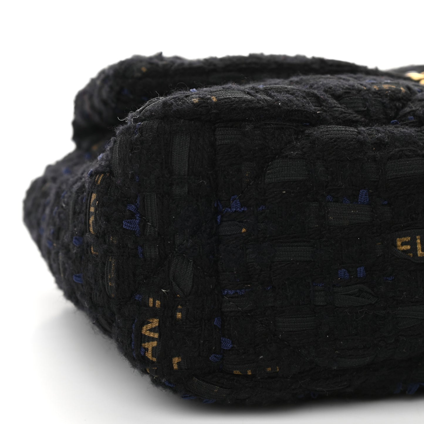 Tweed Quilted Medium Chanel 19 Flap Black Navy Gold