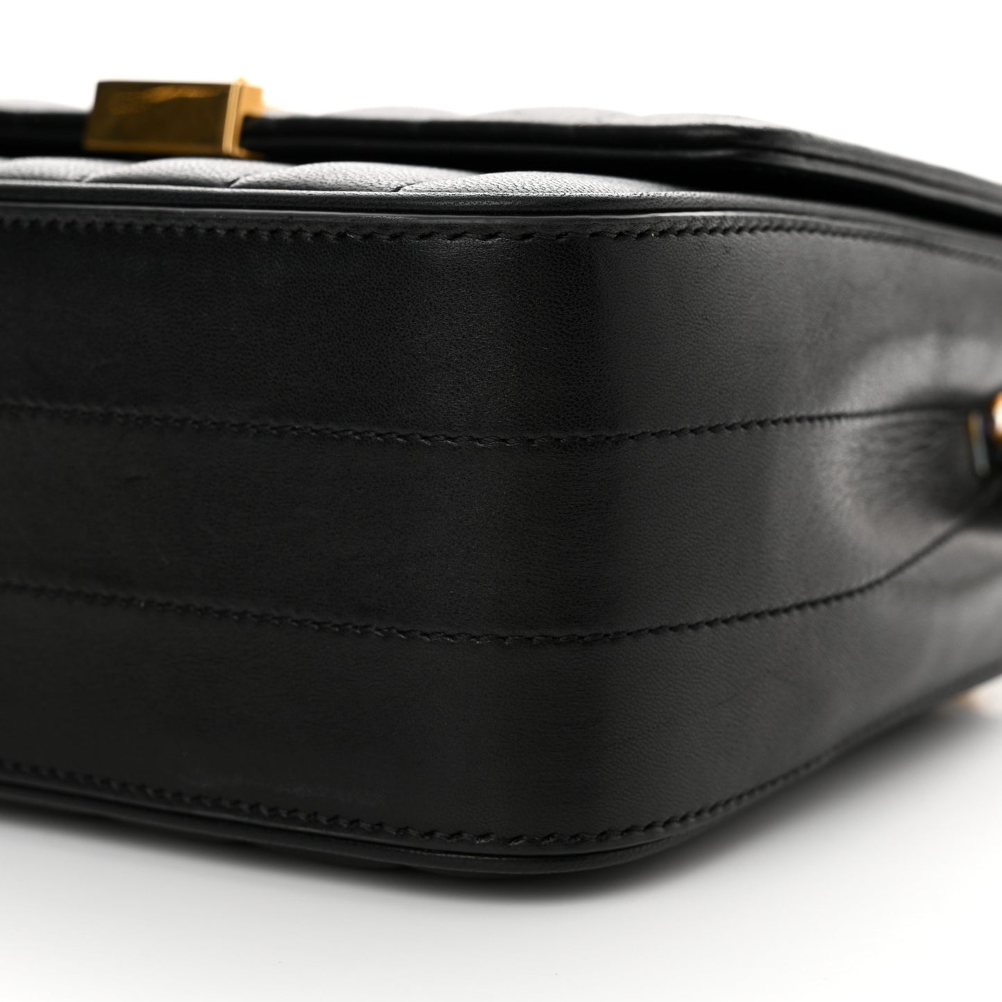 Lambskin Matelasse Monogram Medium Vicky Chain Bag Black