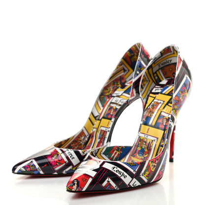 Christian Louboutin Linen Canvas Tarot Pyraclou 110 Wedge Sandals 40 Version Multi 6 of 17