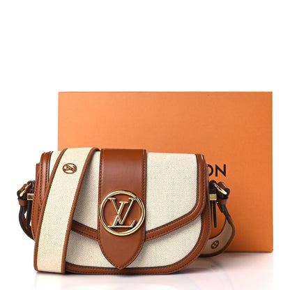 Louis Vuitton Canvas Smooth Calfskin LV Pont 9 Soft MM Caramel Brown 9 of 9