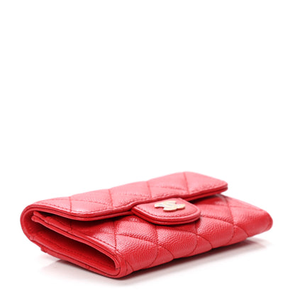 Chanel Caviar Quilted Flap Card Holder Wallet Red 4 of 9
