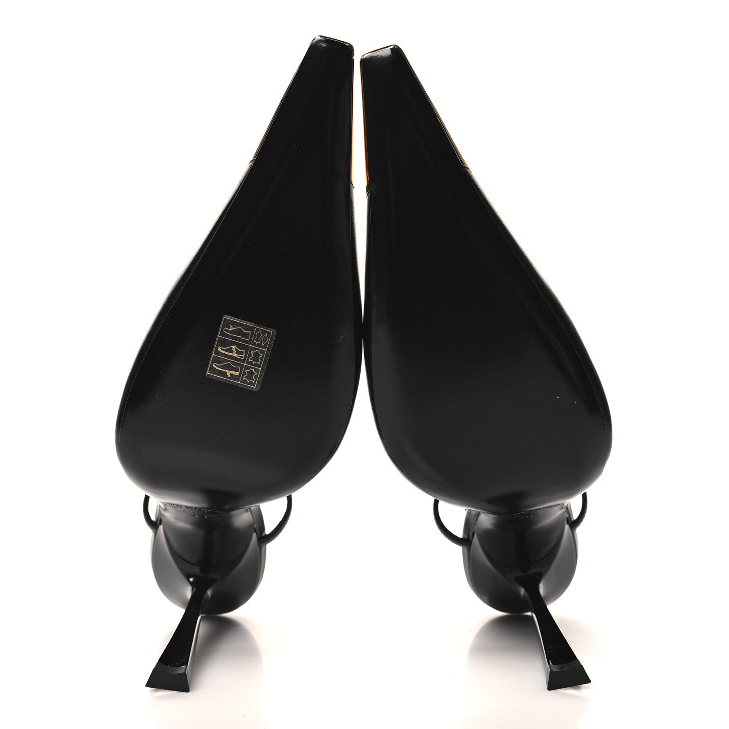 Saint Laurent Calfskin Metallic Toe Slingback Strap Heels 39 Black 5 of 9