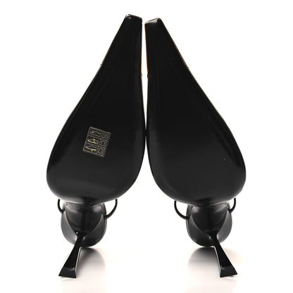 Saint Laurent Calfskin Metallic Toe Slingback Strap Heels 39 Black 5 of 9