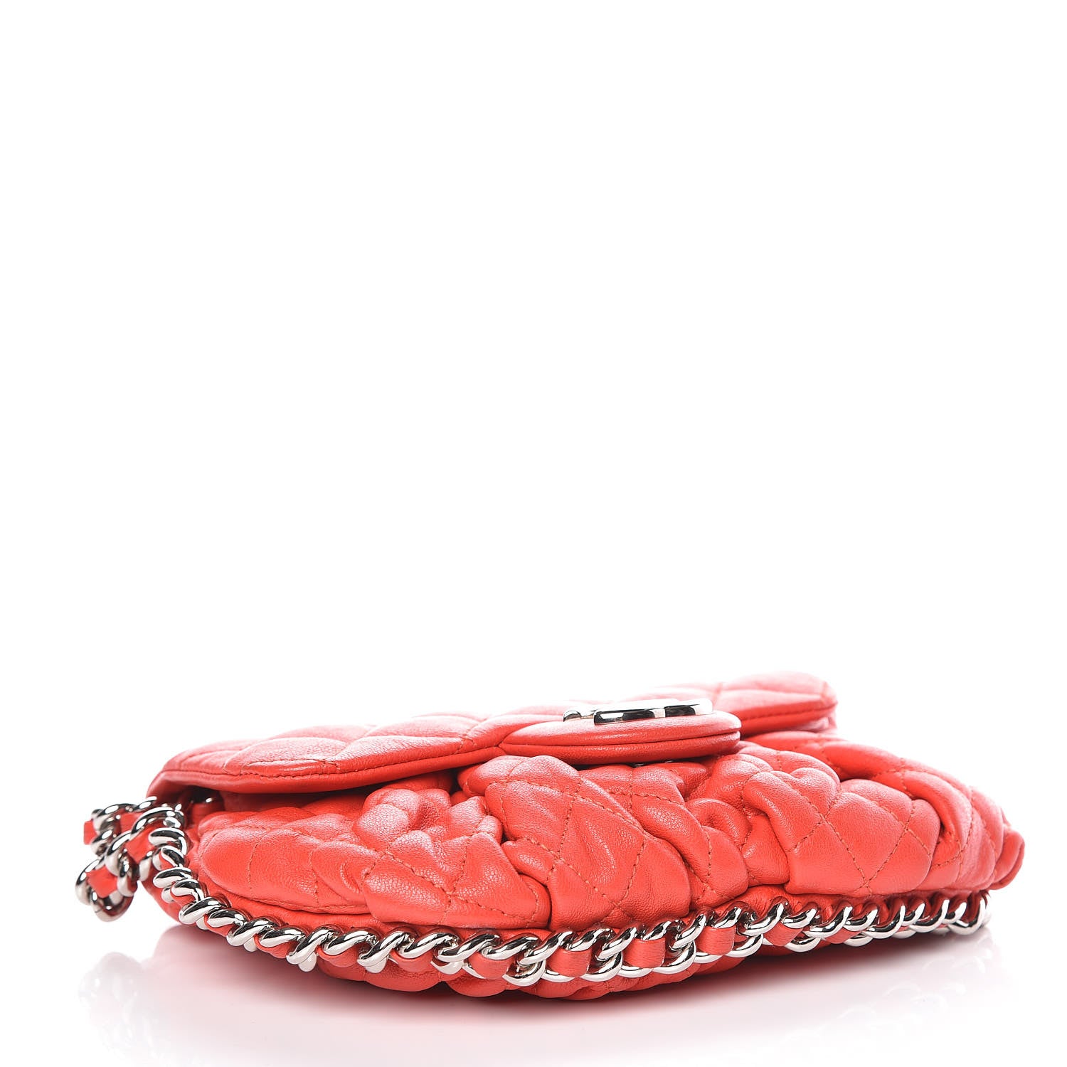 Chanel Washed Lambskin Mini Chain Around Messenger Red 4 of 17