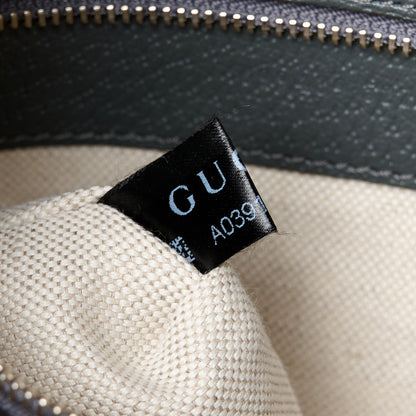 Gucci GG Supreme Monogram Textured Dollar Calfskin Web Ophidia Wristlet Shoulder Bag Grey Black Graphite Grey 8 of 11
