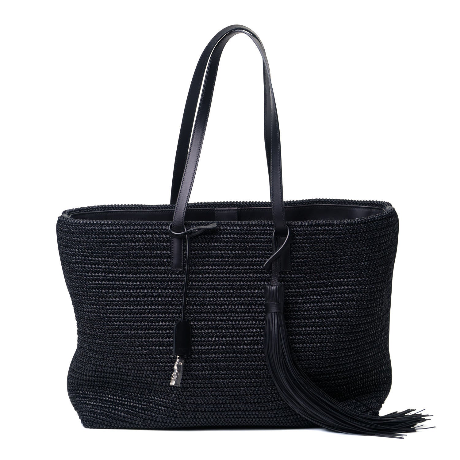 Saint Laurent Raffia Tote Black 1 of 5