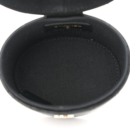 Chanel Lambskin Quilted Mini Round Vanity Case With Chain Black 5 of 12