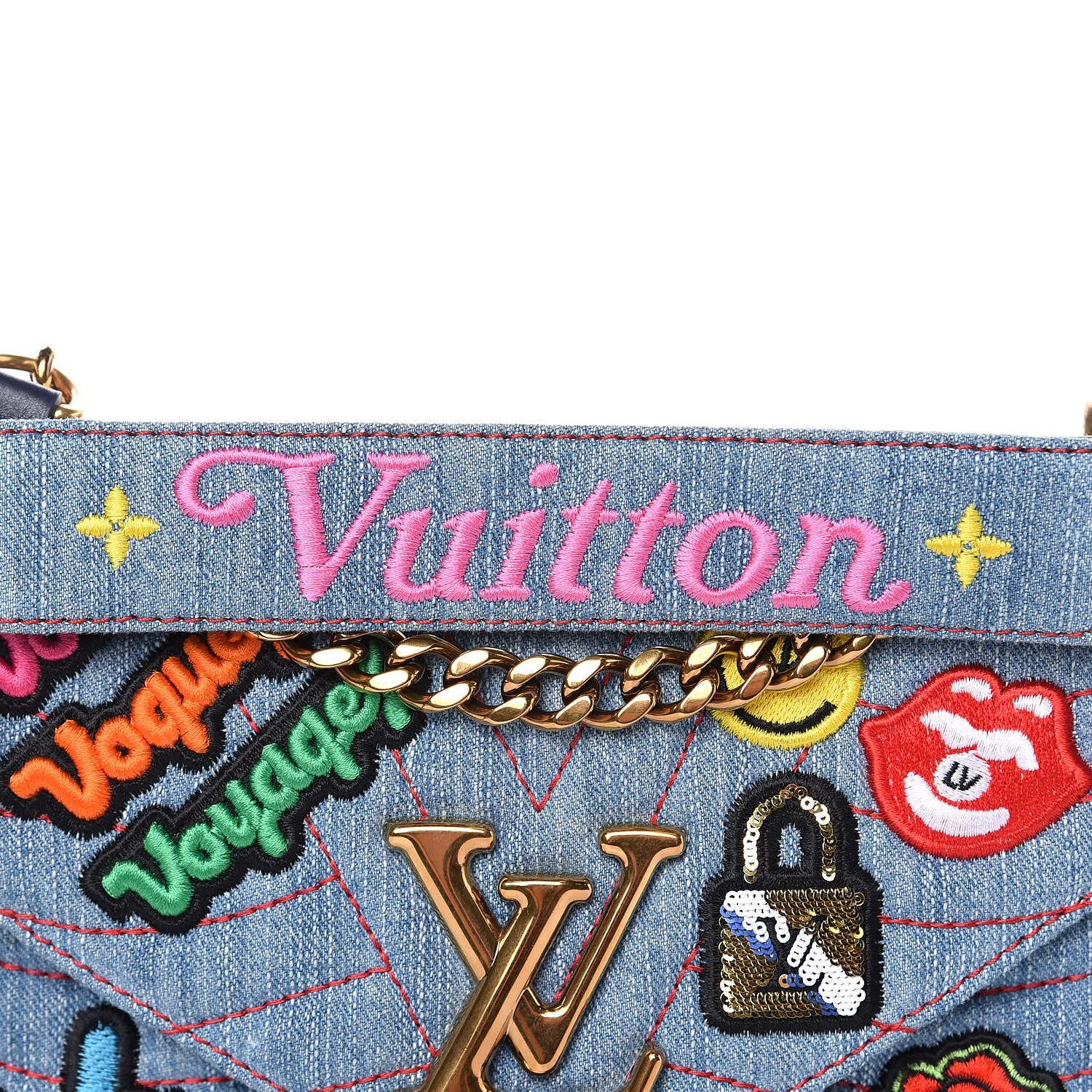 Louis Vuitton Denim New Wave Chain MM Blue 8 of 10