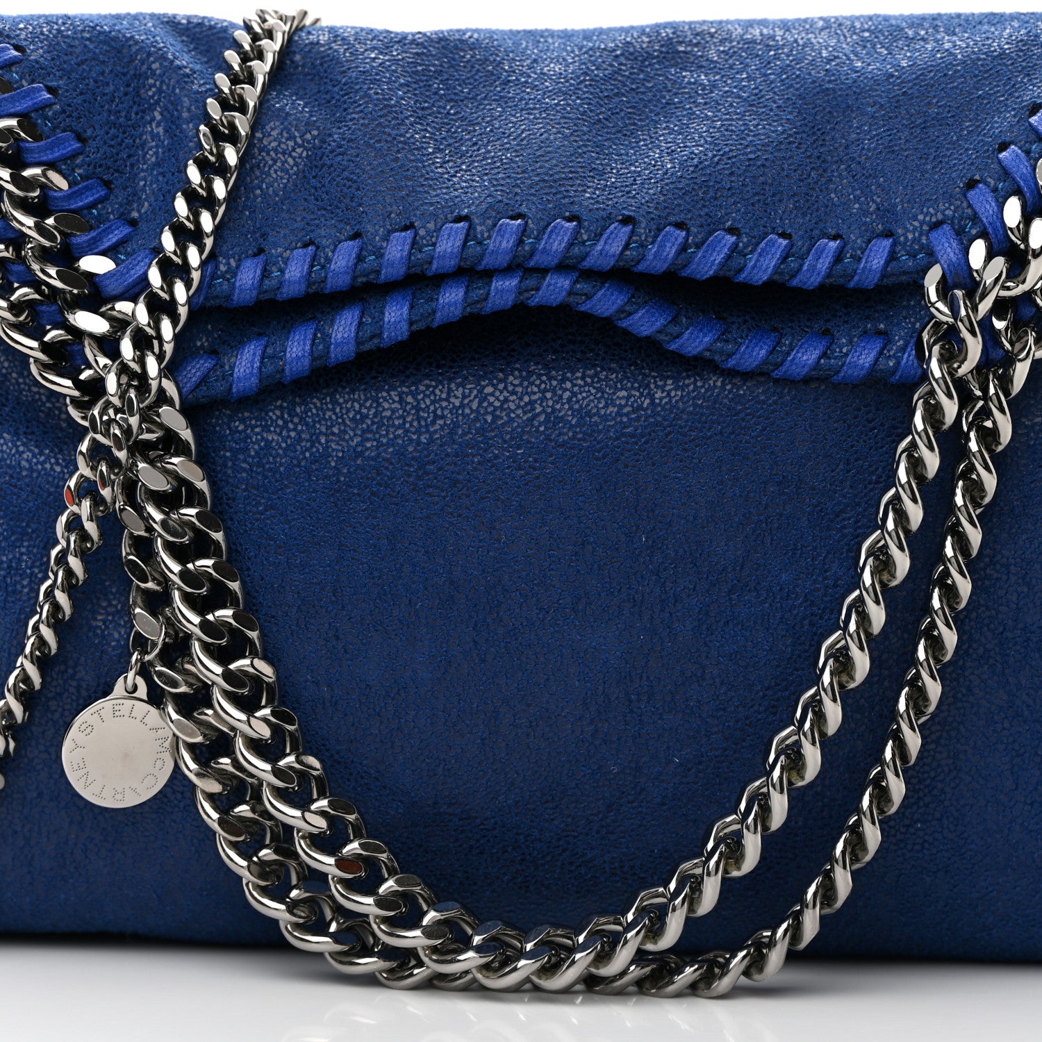 Stella McCartney Shaggy Deer Mini Falabella Fold Over Tote Blue 8 of 10