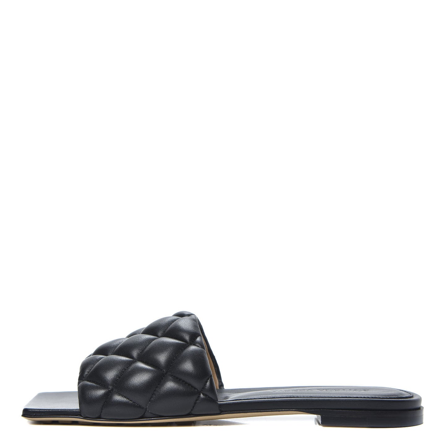 Nappa Matelasse Padded Flat Sandals 35 Black