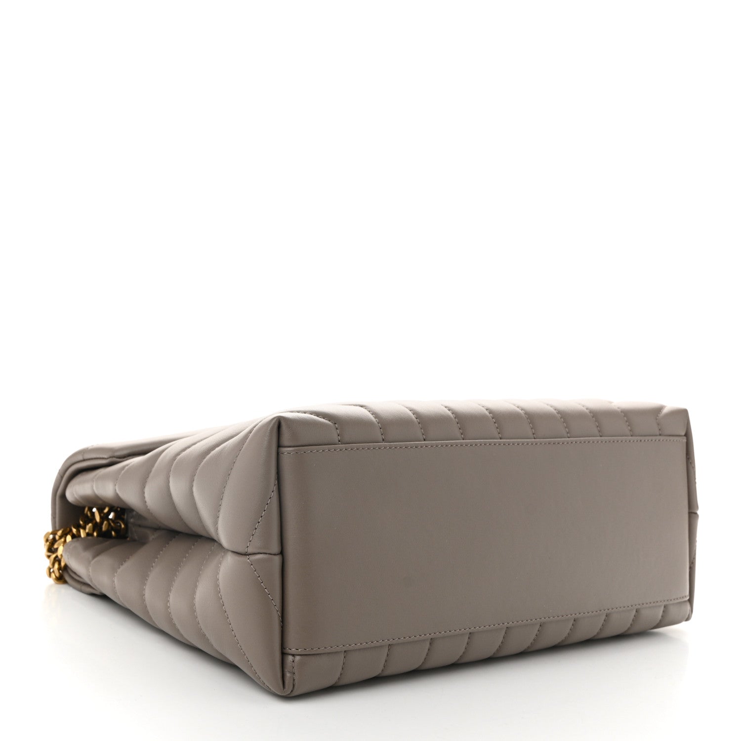 Saint Laurent Calfskin Y Quilted Monogram Medium Loulou Chain Satchel Dark Beige 4 of 11