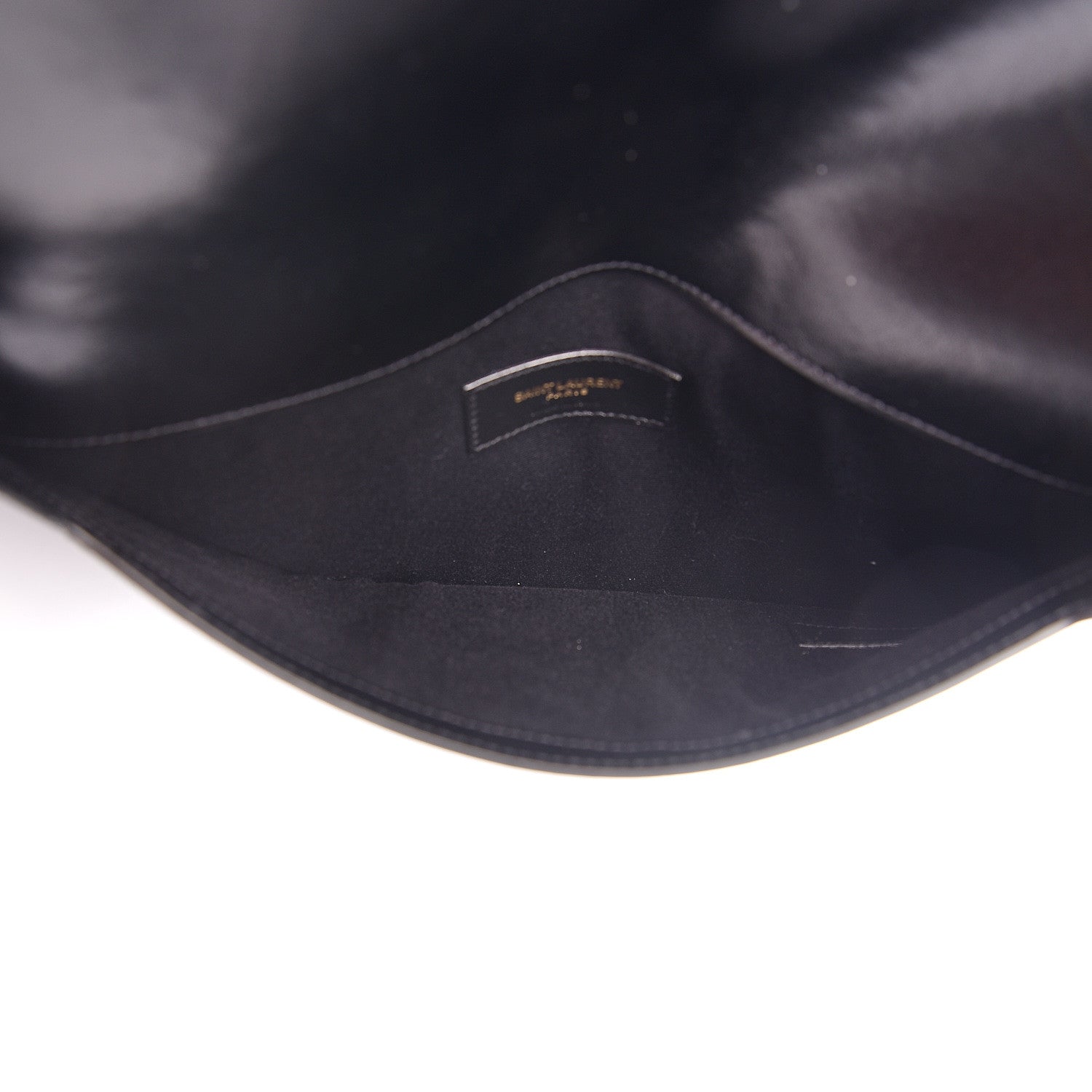Saint Laurent Smooth Shiny Calfskin Monogram Uptown Pouch Black 4 of 6