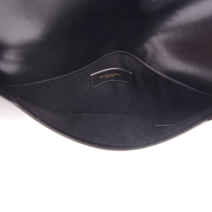 Saint Laurent Smooth Shiny Calfskin Monogram Uptown Pouch Black 4 of 6