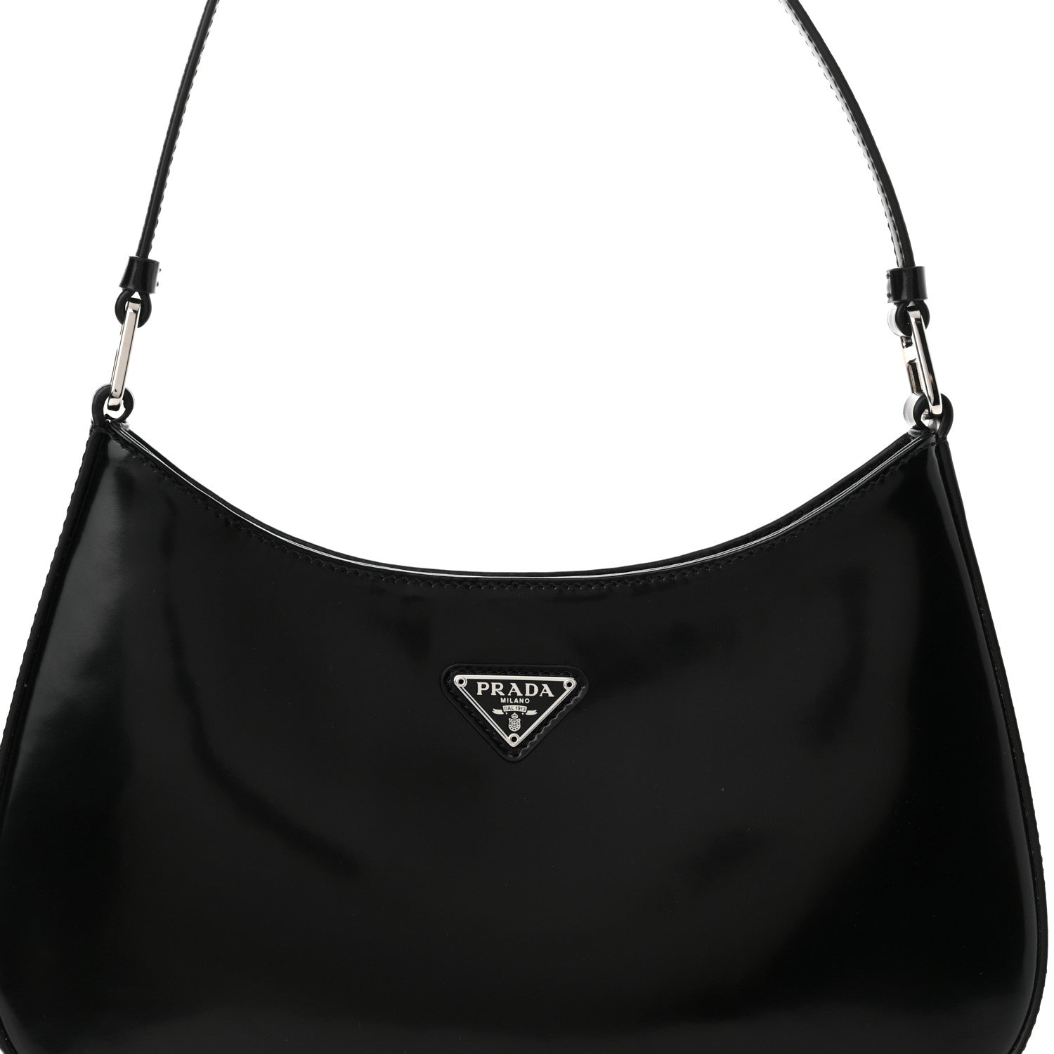 Prada Spazzolato Cleo Shoulder Bag Black 7 of 9