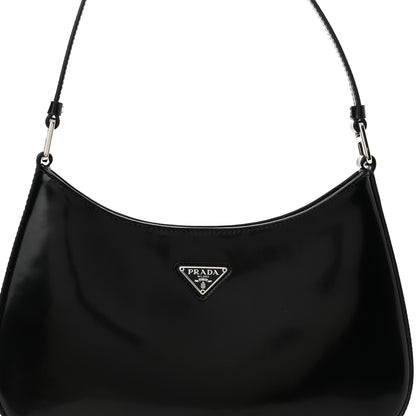 Prada Spazzolato Cleo Shoulder Bag Black 7 of 9