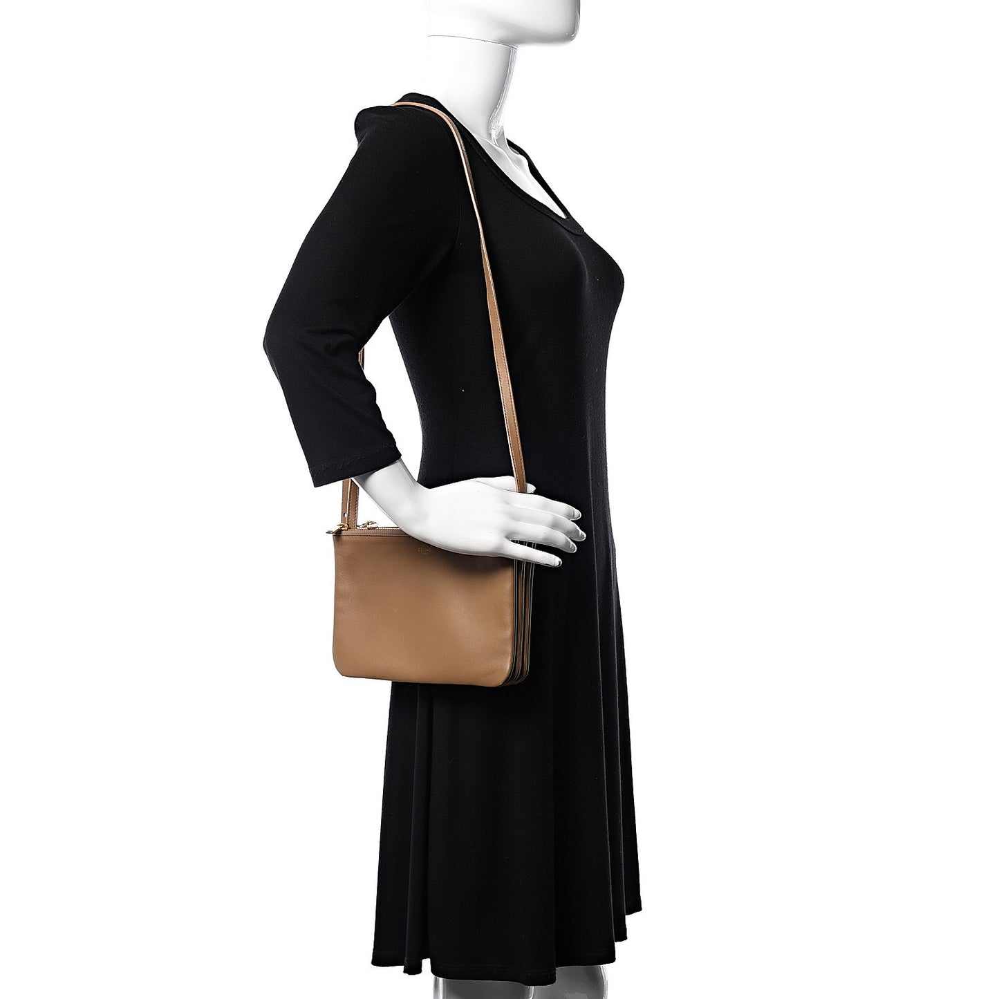 Lambskin Small Trio Crossbody Bag Tan