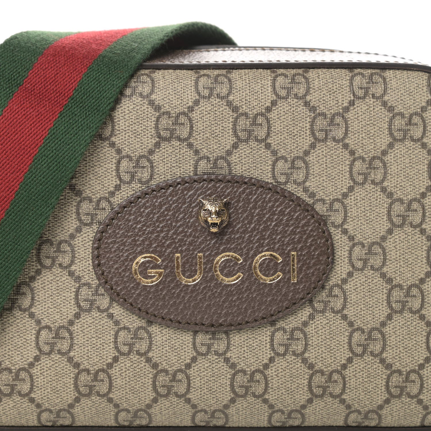 Gucci GG Supreme Monogram Web Neo Vintage Shoulder Bag Beige New Acero Crop 10 of 11
