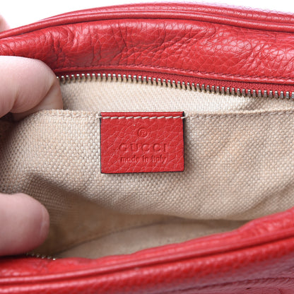 Gucci Pebbled Calfskin Small Soho Disco Bag Tabasco Red 6 of 16