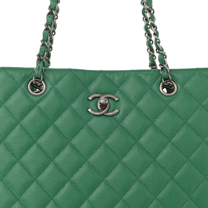 Chanel Caviar Quilted Large Classic Shopping Tote Green 8 of 10