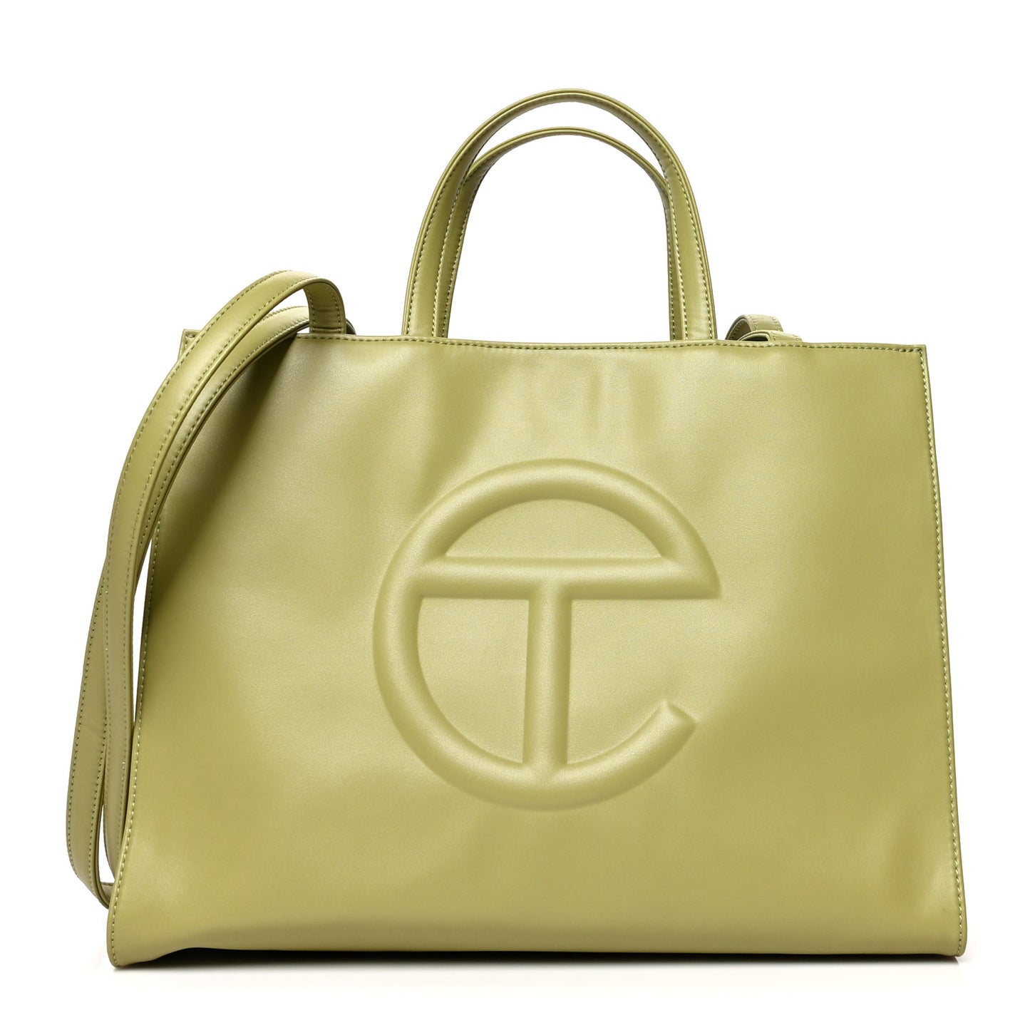 Vegan Leather Medium Shopping Bag Drab