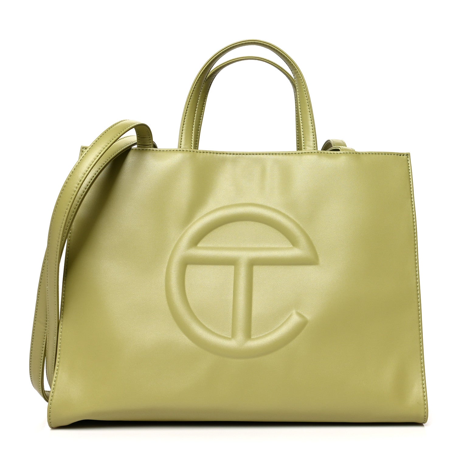 Telfar Vegan Leather Medium Shopping Bag Drab 1 of 10