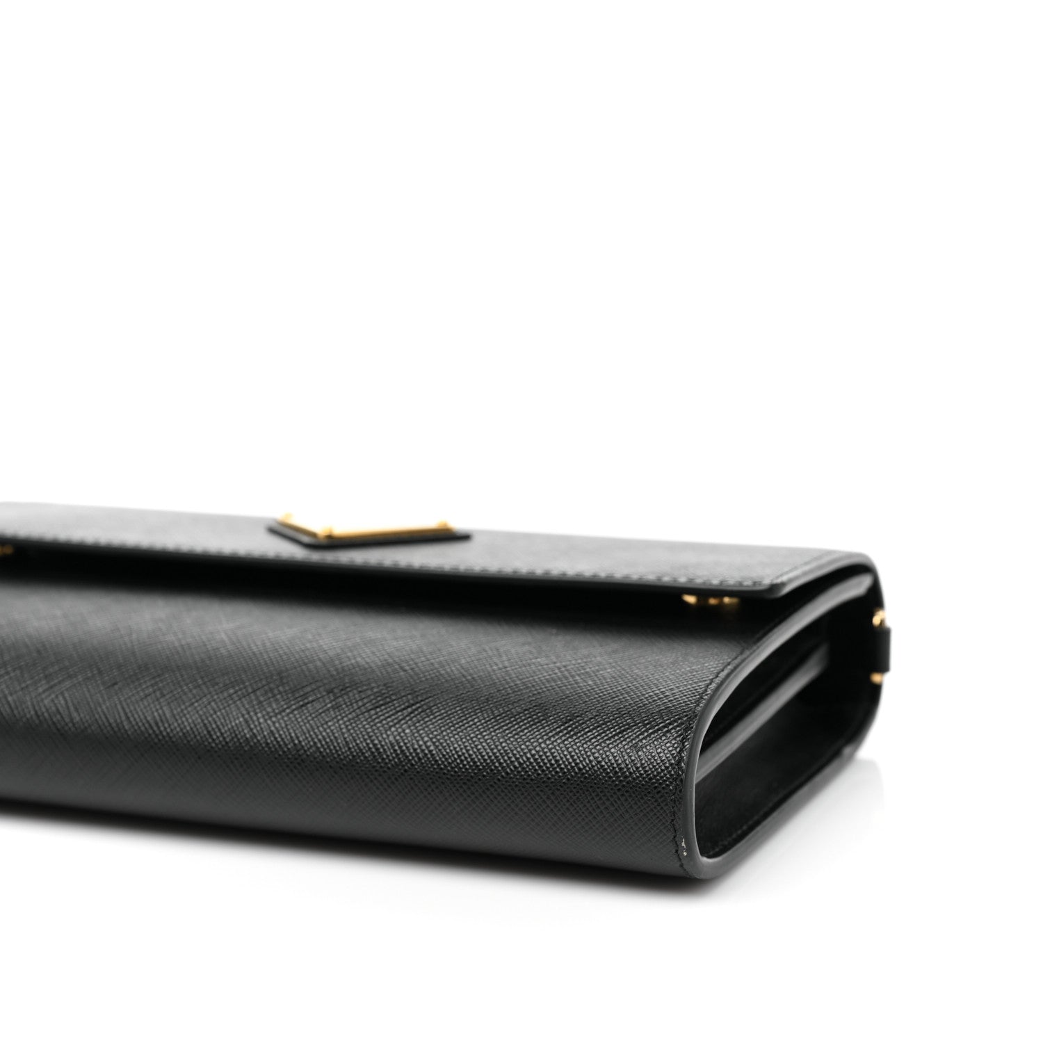 Prada Saffiano Wallet With Shoulder Strap Black 8 of 8