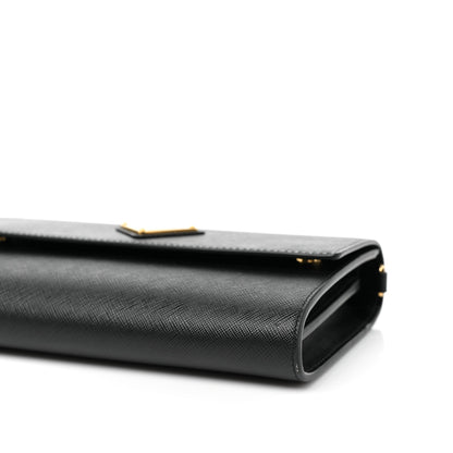 Prada Saffiano Wallet With Shoulder Strap Black 8 of 8