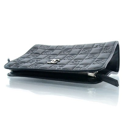 Chanel Lambskin Precious Symbols Cosmetic Bag Black 3 of 9