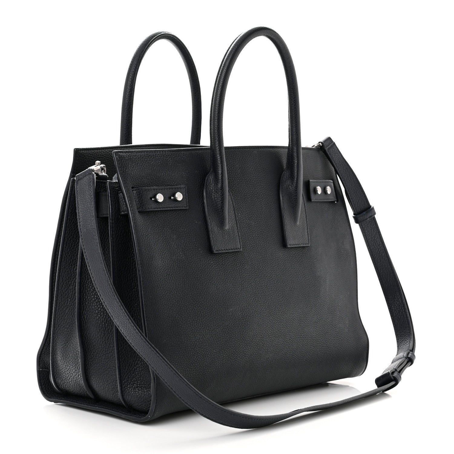 Saint Laurent Grained Calfskin Small Supple Sac De Jour Navy 3 of 12