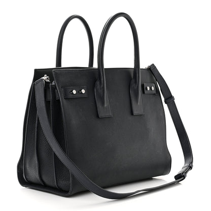 Saint Laurent Grained Calfskin Small Supple Sac De Jour Navy 3 of 12