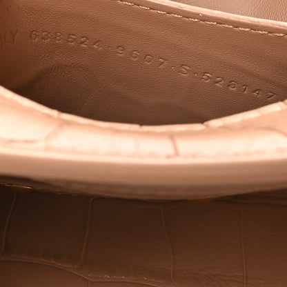 Balenciaga Shiny Supple Calfskin Crocodile Embossed Neo Classic Gold Hardware Mini City Nude Beige 7 of 10